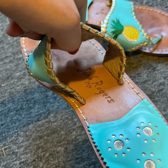 Jack Rogers Pineapple Sandals in Blue, size 7 - Picture 4 of 7